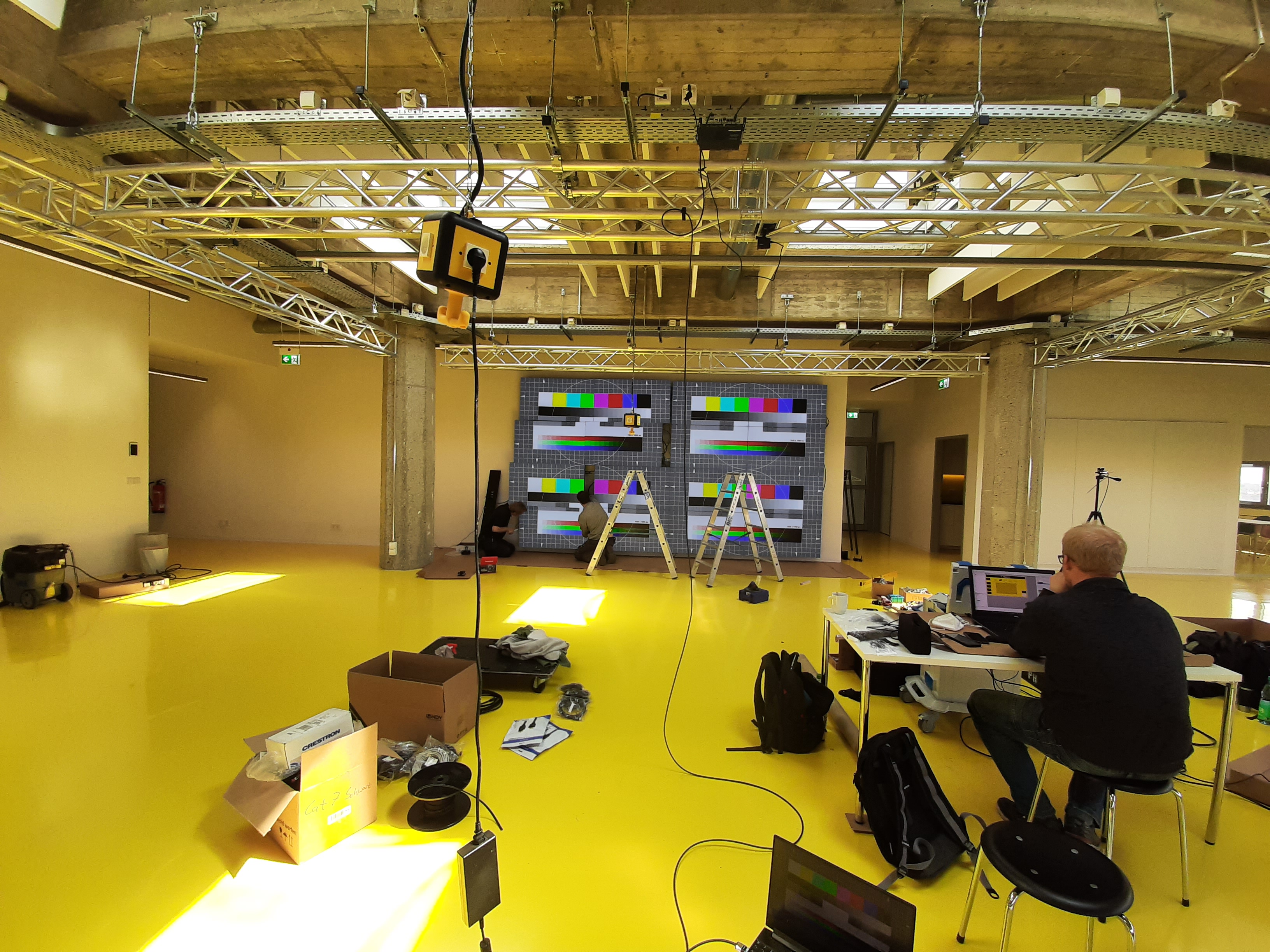 Video Wall being set up at SpACE Lab